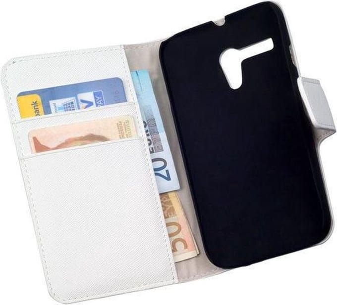 HC Bookstyle case case Telefoonhoesje Motorola Moto G Wit