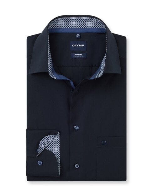 OLYMP Luxor Overhemd, Modern Fit, New Kent, Marineblauw