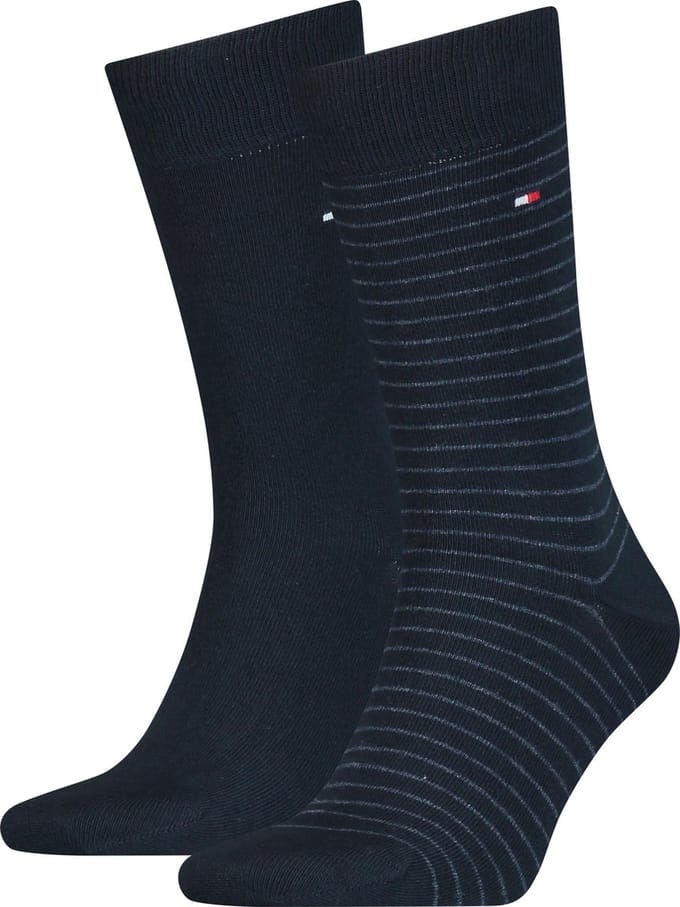Tommy Hilfiger MEN SMALL STRIPE SOCK 2P Mannen Sokken Maat 47-49