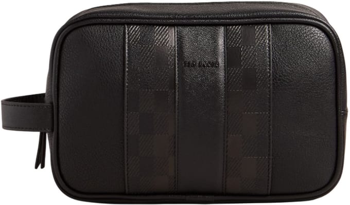 Ted Baker toilettas Waydee House Check PU Washbag Black zwart