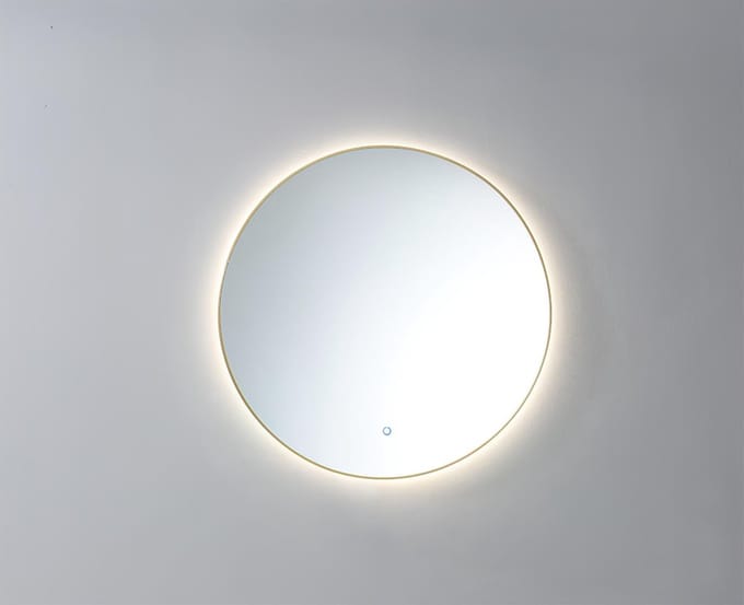 Ronde spiegel 100cm - goud geborsteld met LED verlichting (3 kleur instelbaar & dimbaar) incl. verwarming