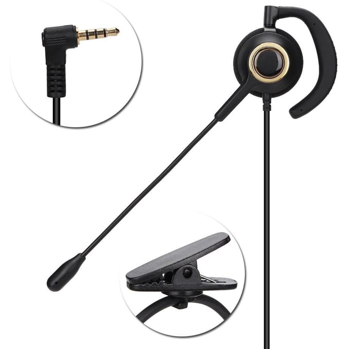 Callcenter Headset met Microfoon Achterop Gemonteerd Ruisonderdrukkend Klantenservice Headset 3,5 mm