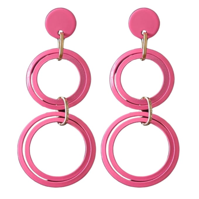 Oorbellen -Luna -roze -goudkleur- lange- Charme Bijoux