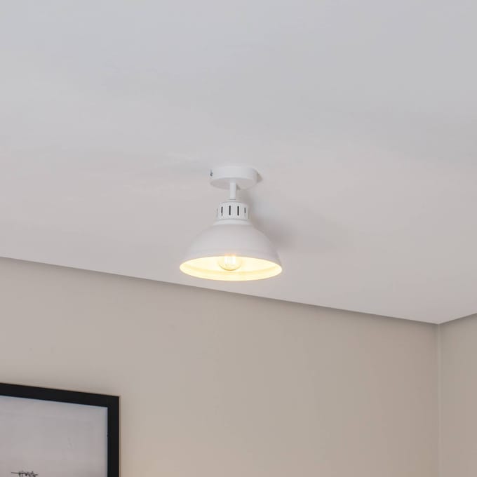 Luminex Sven plafondlamp, 1-lamp, wit, staal, E27