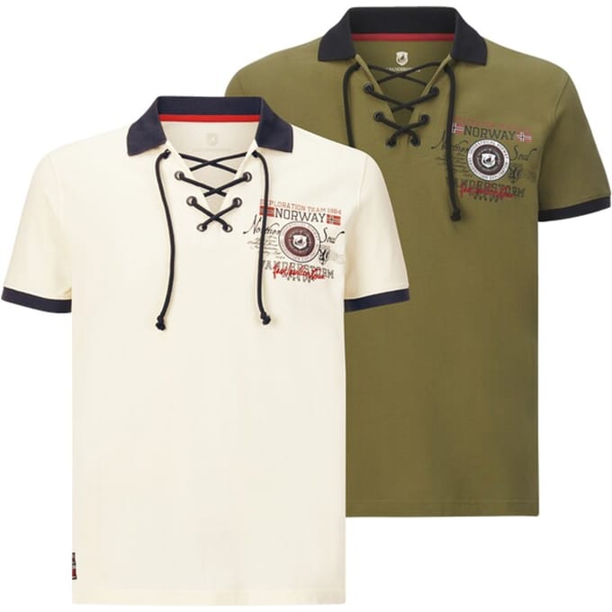 Jan Vanderstorm herren Poloshirts, Set Van 2 - 60/62 - wolwit - Plus Size