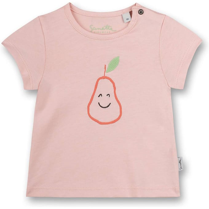 Sanetta T-shirt korte mouw ronde hals drukknoopsluiting print