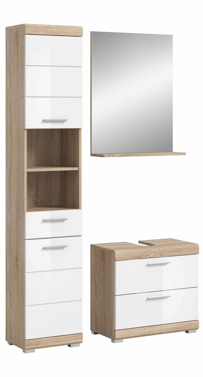 Lambada badkamercombinatie wit hoogglans MDF TZ wit NB - 37x112x191cm