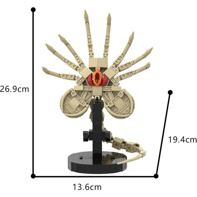Gobricks MOC Alien Facehugger Bakstenen Wezen Bouwstenen Speelgoed Cadeau Parasitoïde Juguetes beige