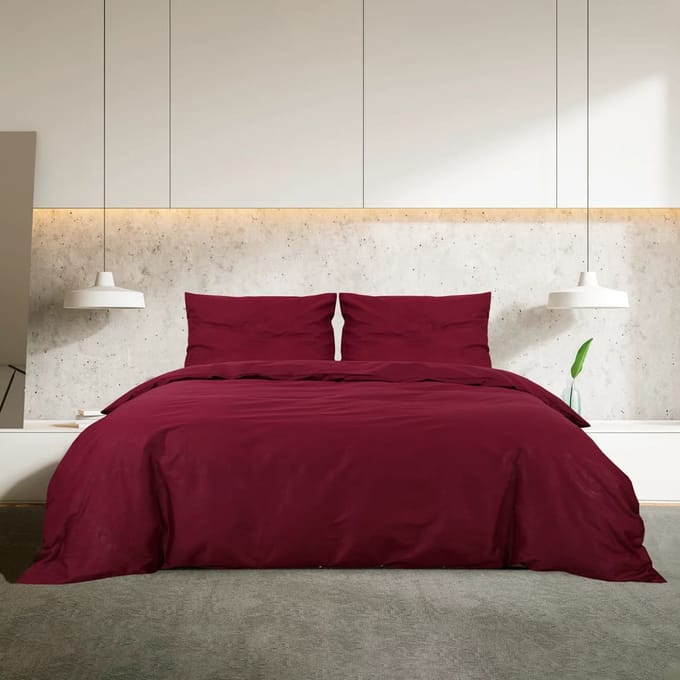 vidaXL - Dekbedovertrekset - lichtgewicht - 135x200 - cm - microvezel - bordeaux