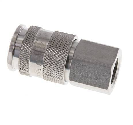 RVS 306L DN 10 Luchtkoppeling Snelkoppeling G 3/8 inch Binnendraad - CLS10-F-SSL-P-038