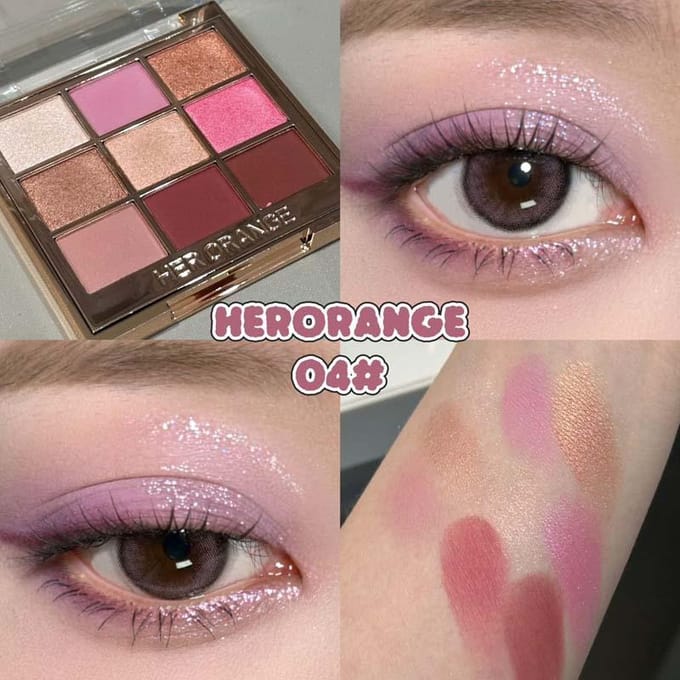 Negenkleurige oogschaduwpalette parelmoer mat fijne glans oogmake-up oogschaduw