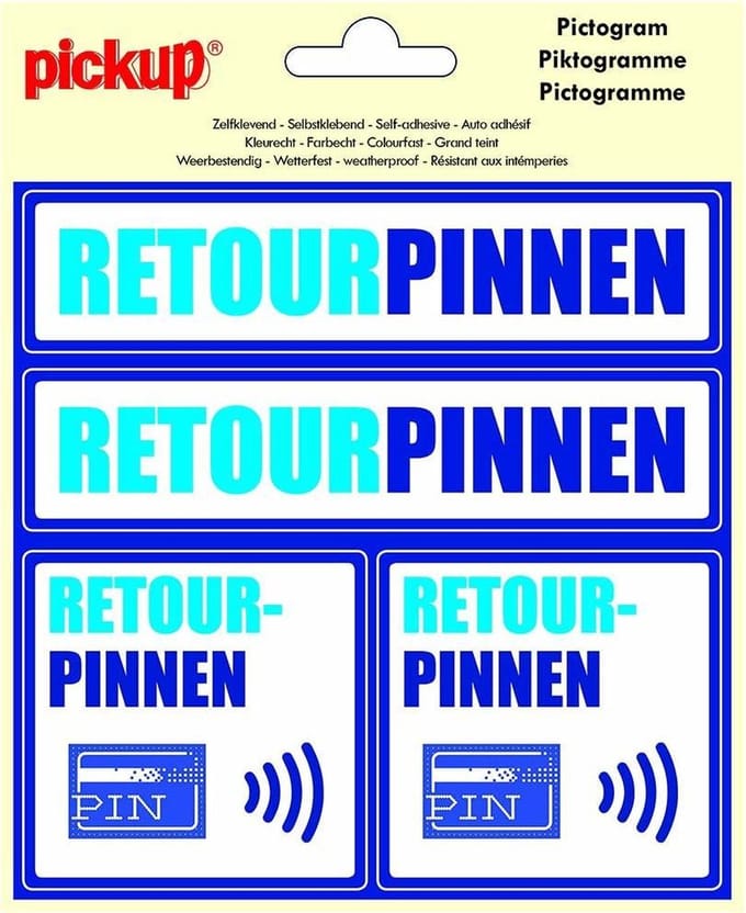 Pickup Pictogram 15x15 cm 4 op 1 - Retourpinnen
