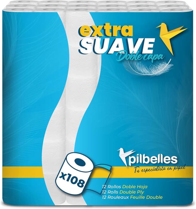 Toiletpapier 108 Rollen Dubbellaags Superzacht 150 Vellen 100% Cellulose