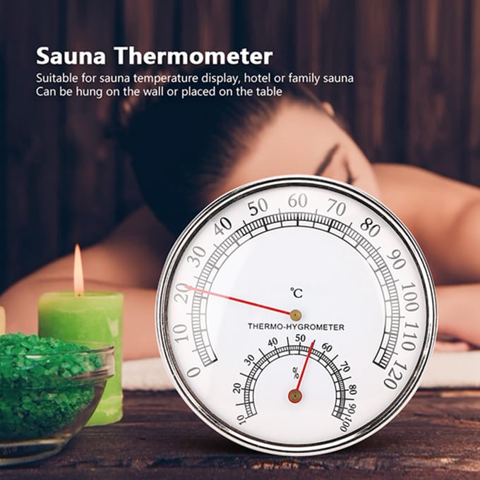 Sauna Thermometer Hygrometer Binnentemperatuur Vochtigheidsmeter Sauna Accessoires gray