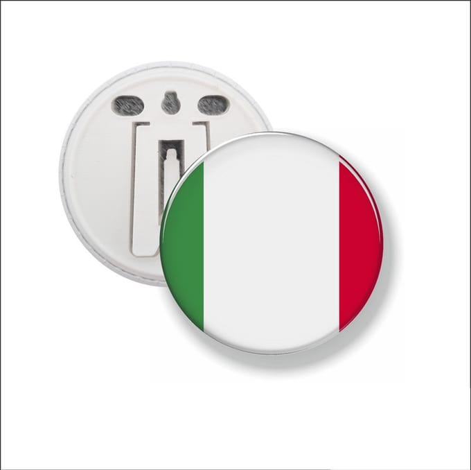 Button Met Clip 58 MM - Vlag Italië
