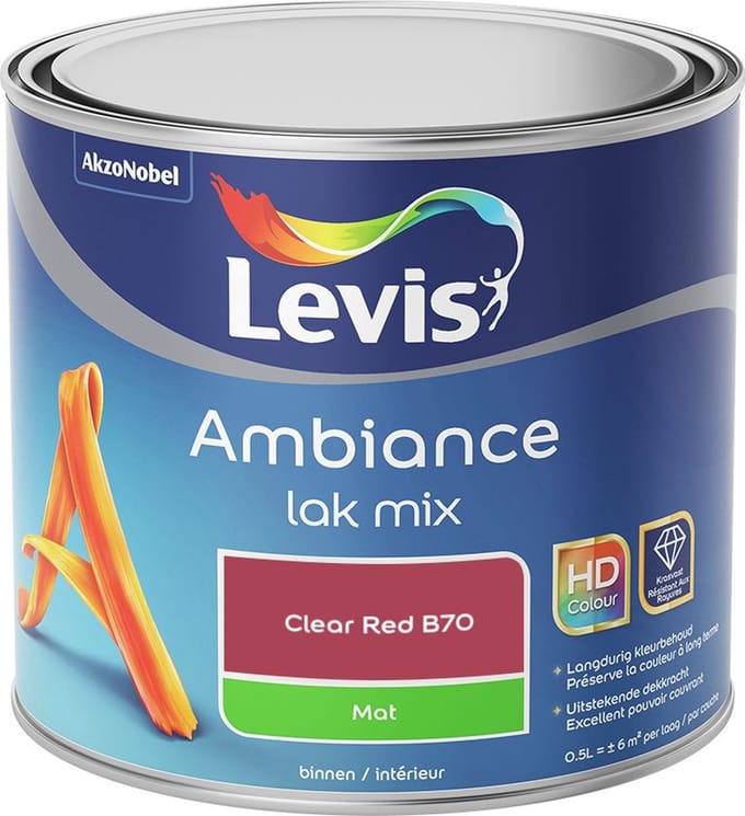 Levis - Ambiance Lak Mat Mix - Clear Red B70 - Mengverf - 0,5 L