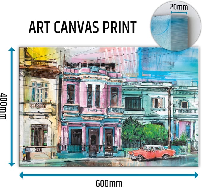 Havana city canvas schilderij 60x40 cm