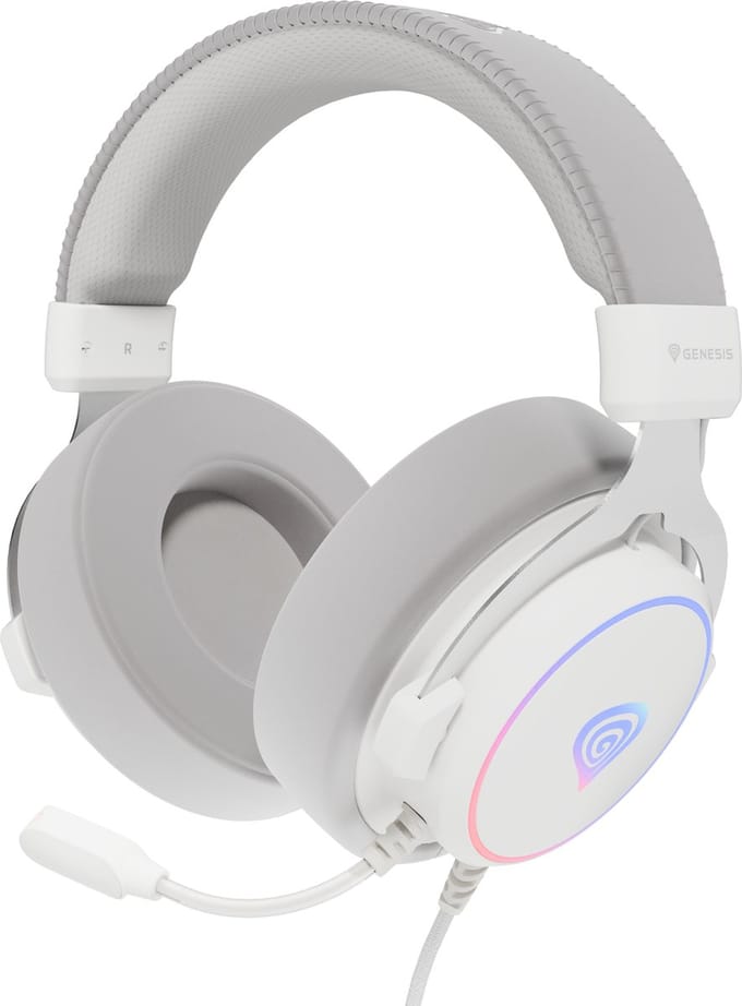 GENESIS Neon 764 Headset Bedraad Hoofdband Gamen USB Type-A Wit