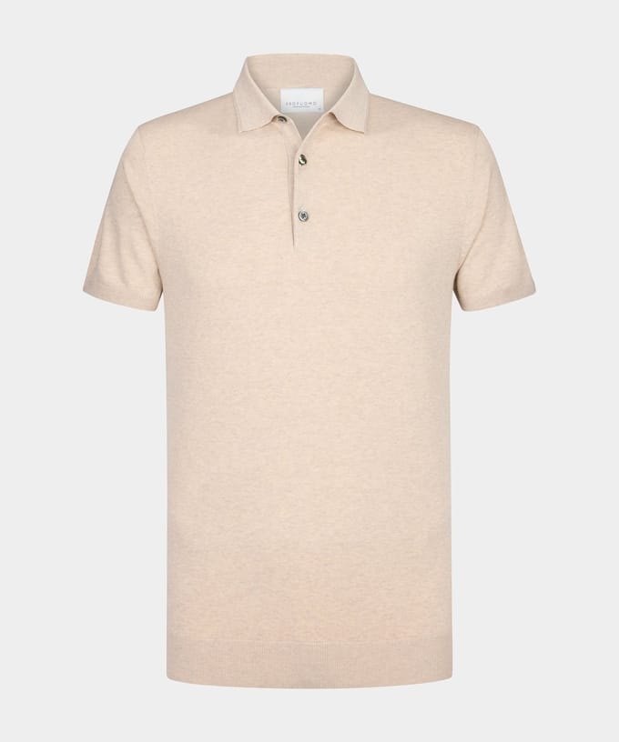 Profuomo Polo korte mouw Beige Knitted PPWD10001J/F