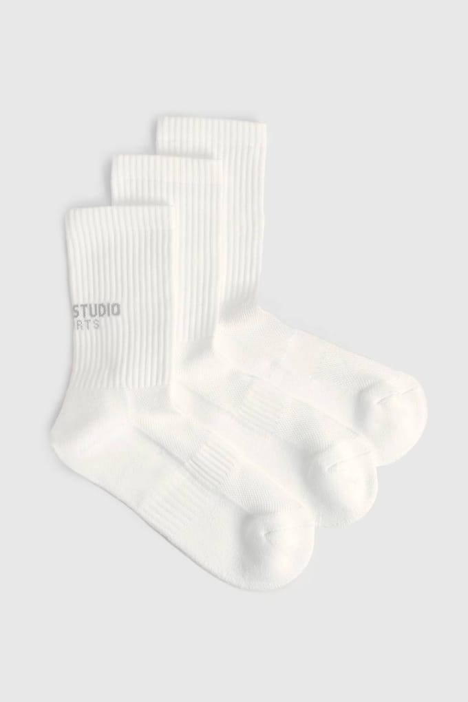 Dames DSGN Studio Sports 3-Pack Gekussende Ondersteunende Hardloopsok | Wit