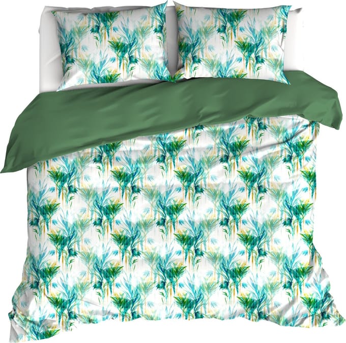 De Witte Lietaer Dekbedovertrek Bambus, Peacock - 200 x 200/220 - Katoen Percal