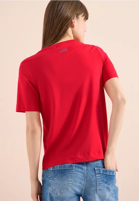 Shirt met ronde hals en tekst