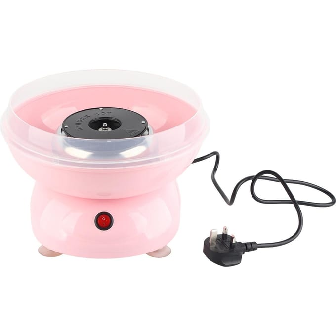 Machine à barbe à papa entièrement automatique, idéale pour les fêtes, les cadeaux de Noël, rose white