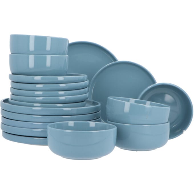 Luzzo 6 persoons Servies Marie 18 delig Keramiek - Blauw