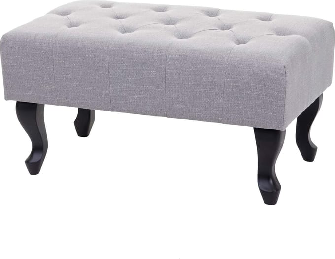 Chesterfield Ottomane - Waterafstotende Kruk met Ruitpatroon, 39 x 77 x 47 cm - Grijs