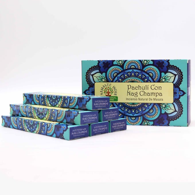 6x Nag Champa Patchouli Masala Geurstokjes Namaste