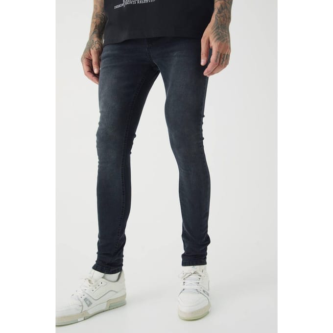 Lange Super Slanke Stretch Jeans | Washed Black | Size 36