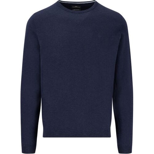 Fynch-Hatton Trui O-Neck Cotton Linnen Navy / male