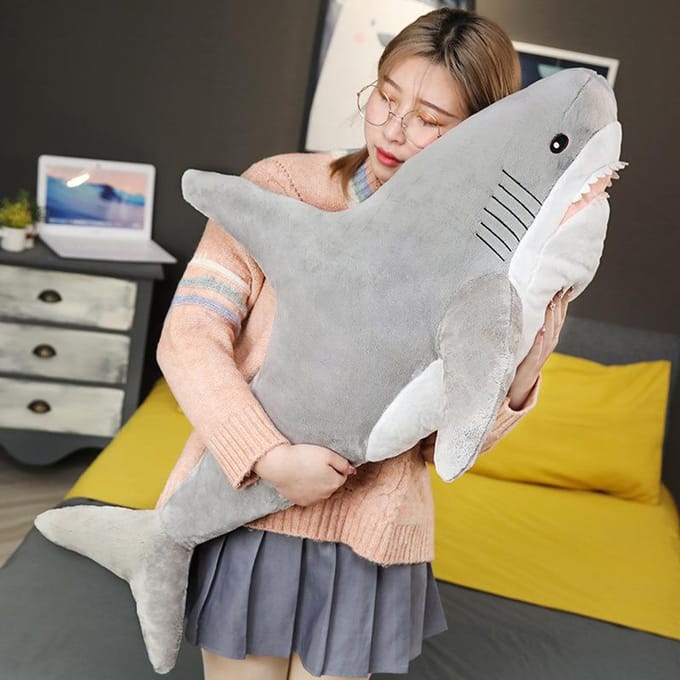 Nieuw Groot Formaat Zee Dieren Grote Haai Pluche Speelgoed Creatieve Getande Haai Pop Cadeau 140 cm