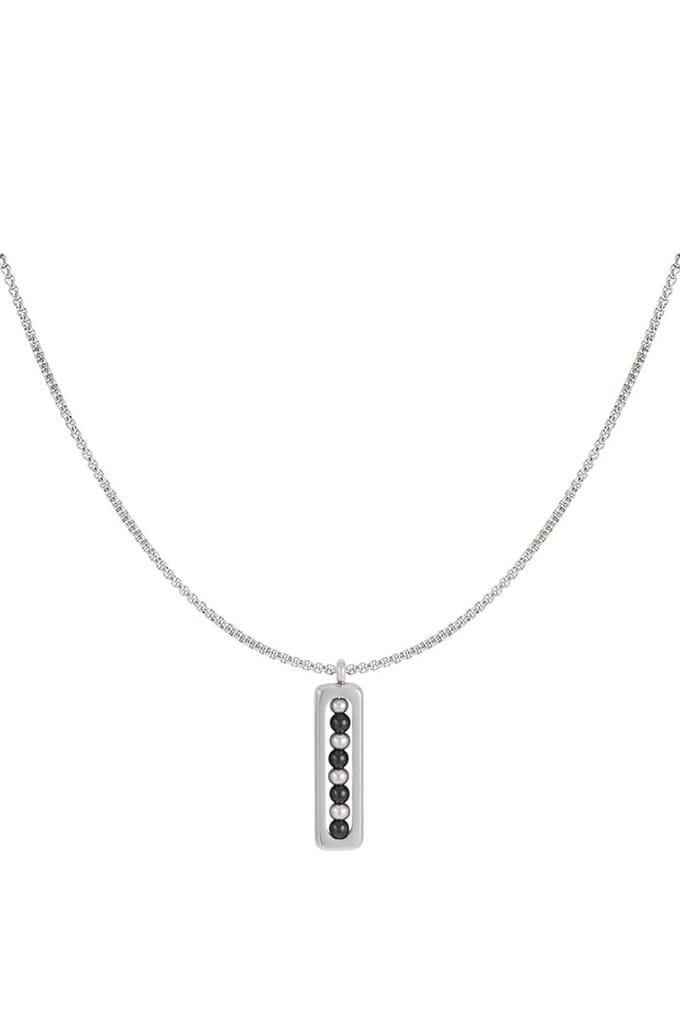Bijoutheek Collier Heren Balletjes Zwart