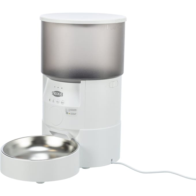 Trixie TX-S Smart voederautomaat, wit, tot 3 liter droogvoer wit kat hond