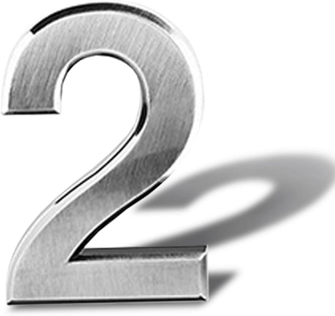 Zelfklevend Huisnummer RVS Geborsteld Zilver 8 cm - Modern Deurnummer Voor Buiten