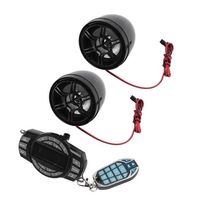 3 Inch Bluetooth Motorfietsluidsprekers 16 Knops Afstandsbediening Anti-Diefstal Waterdicht Motorfietsgeluid black