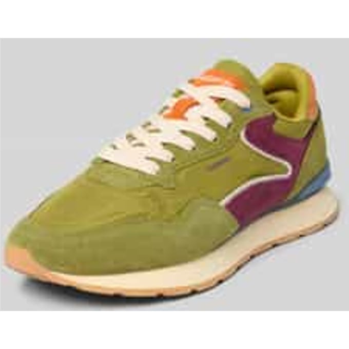 Sneakers van leermix met logodetail model 'City'