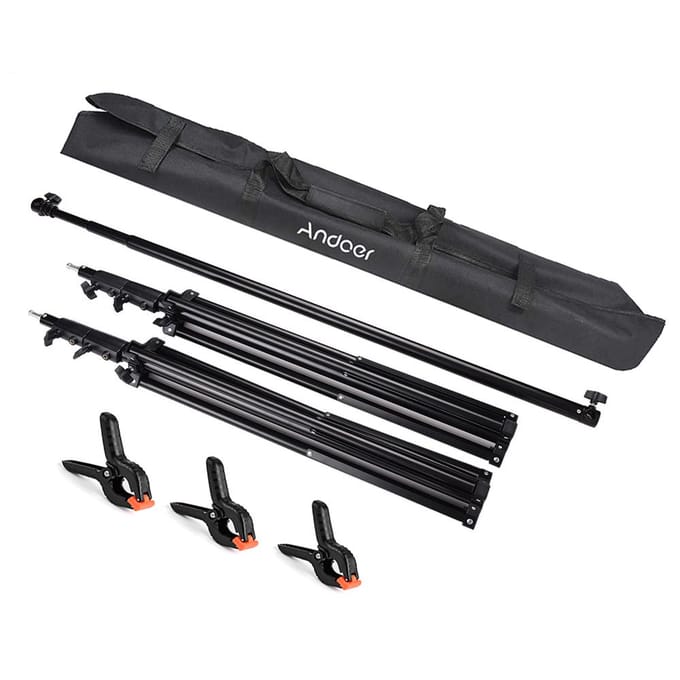 Andoer 2.8 * 3m/9.2 * 10ft Support de Fond de Studio Support Alliage d'Aluminium Réglable Photographie 2x3m noir