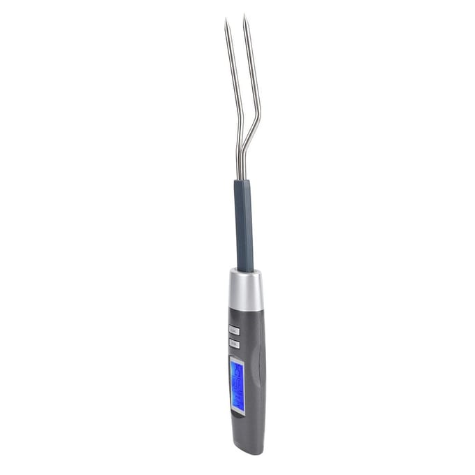 Digitale BBQ Vleesthermometer Vork Grillvork met LCD-display gray