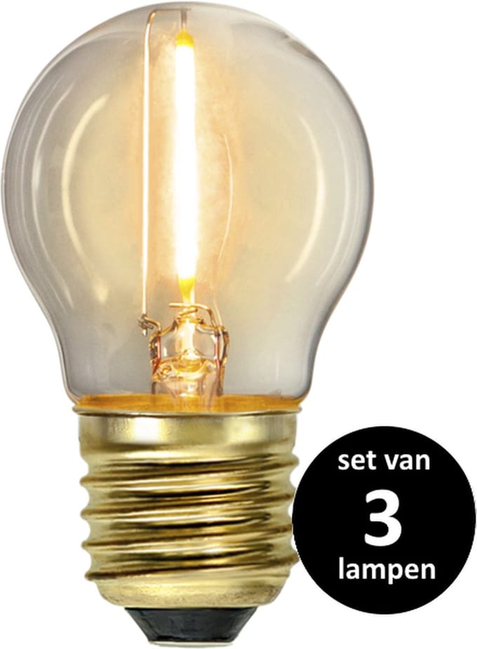 Soft Glow Kogellamp - E27 - 0,8W - set van 3