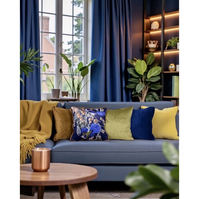 NOVÉE Sierkussen midnight birds | 45 x 45 cm | velvet/polyester