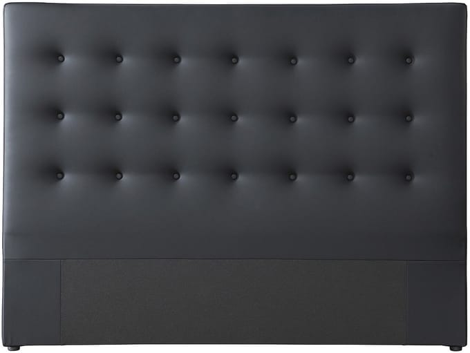 Vente-unique Gecapitonneerd hoofdbord 180 cm - Kunstleer - Zwart - FRANCESCO