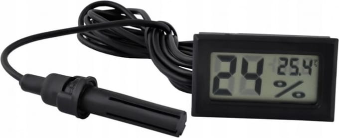 Digitale thermometer + hygrometer - Mini LCD - Zwart