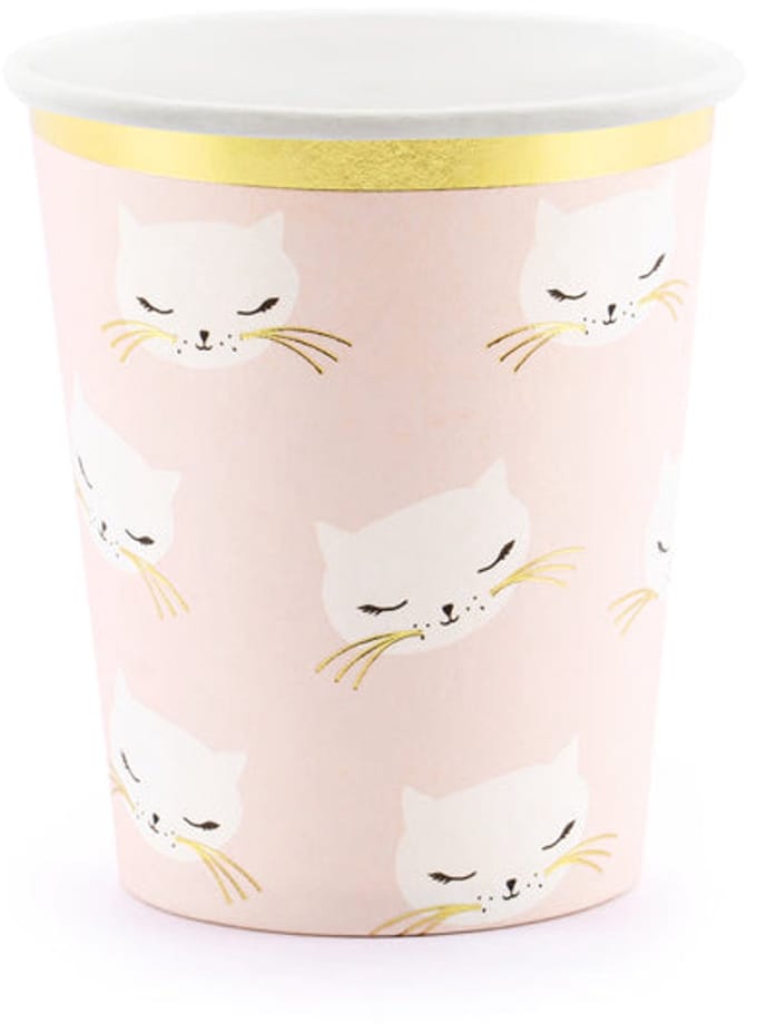6 katten Kiki papieren bekers 200ml
