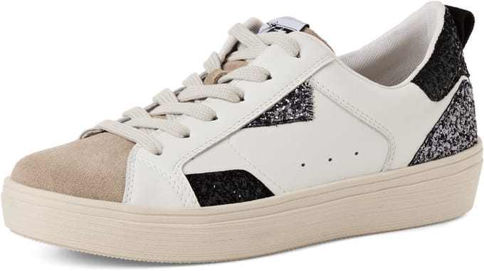 Tamaris dames sneaker 1-23706-46 936 lage damesschoen leer pewter comb