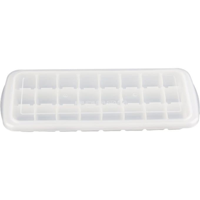 24?Bac à glaçons à grille avec couvercle scellé Nourriture ?Moule à glaçons en silicone flexible de qualité white
