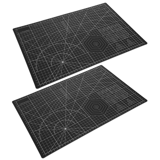 2 Stuks Snijmat A3 Zwart Model Snijpad Papier Rubberstempel Graveren Schaalbord gray