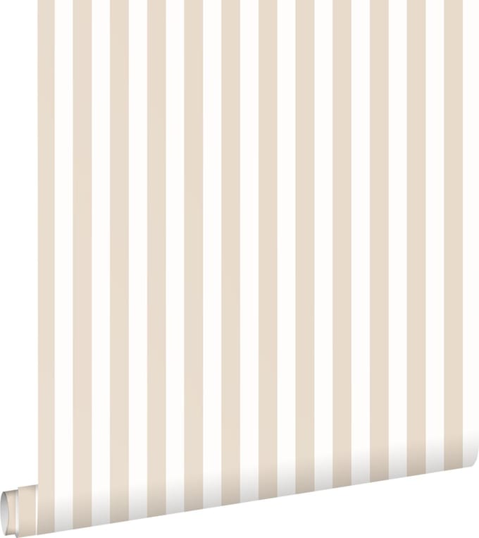 ESTAhome behang strepen beige en wit - 53 cm x 10.05 m - 130949