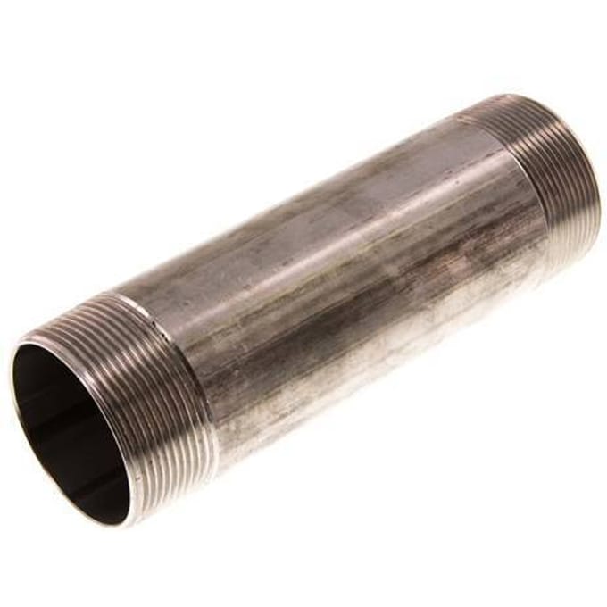 R 2'' RVS Dubbele Pijpnippel 20 Bar DIN 2982 - 180mm - FL2S-M-ST-200R-180L